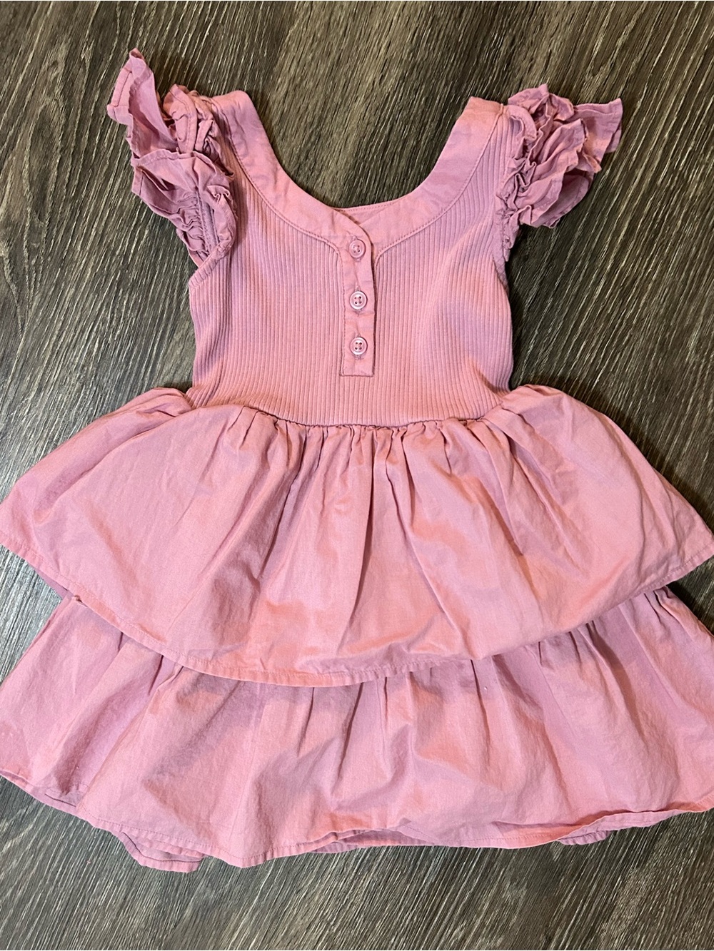 Janie and Jack Girls Pink Ruffled Tiered Dress Size 2T